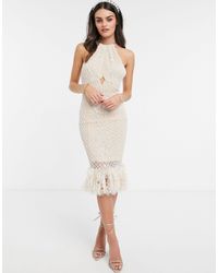 asos edition embellished showgirl midi dress with faux feathers