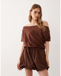 ASOS - Off Shoulder Puffball Mini Dress - Lyst