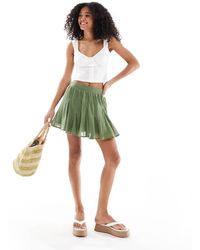 ASOS - Mini Rok Van Katoen Met Godetplooien - Lyst