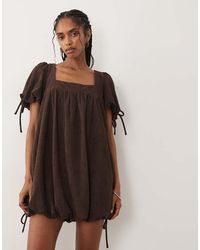 ASOS - Cord Square Neck Bubble Mini Dress - Lyst
