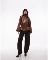 ASOS - Gatehred Waist Bubble Pu Jacket - Lyst
