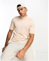 ASOS - Muscle Lightweight Knitted Cotton Turtle Neck T-shirt - Lyst