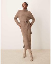 Forever New - Tie Waist Knitted Midi Dress - Lyst