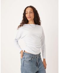 ASOS - Batwing Cinched Slash Neck Draped Top - Lyst