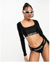 Calvin Klein - Intense Power Rib Long Sleeve Bikini Top - Lyst