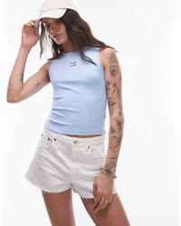 Tommy Hilfiger - Top Senza Maniche Slim Azzurro - Lyst