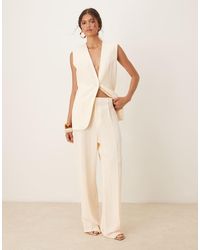 Mango - Straight Leg Pleat Front Light Weight Trouser Co-ord - Lyst