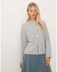 ASOS - Knitted Cardigan With Button Interest With Wool - Lyst