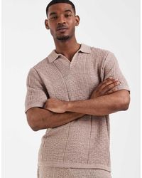 ASOS - Relaxed Short Sleeve Knitted Notch Neck Textured Co-ord - Lyst