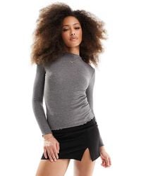 ONLY - Lettuce Edge High Neck Ribbed Top - Lyst