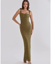 House Of Cb - Aureliana Lace Scallop Trim Maxi Dress - Lyst