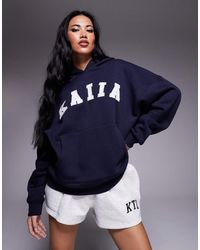 Kaiia - Oversized Hoodie Met Geborduurd Logo - Lyst