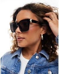 Pieces - – sonnenbrille mit eckigem gestell - Lyst