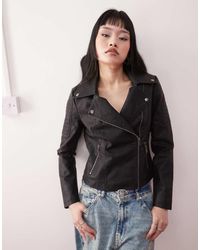 Noisy May - Chaqueta De Cuero Sintético En De - Lyst