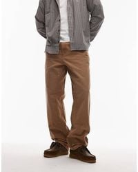 Carhartt - Pantalones Marrones De Corte Suelto Double Knee De - Lyst