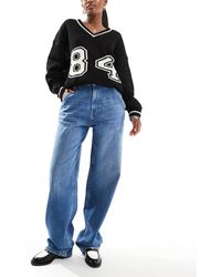 ONLY - Gia - jean baggy ample à taille mi-haute - moyen délavé - Lyst