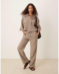 Jdy - Wide Leg Cheesecloth Trousers Co-Ord - Lyst