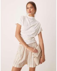 ASOS - Twist Shoulder Drapey Top - Lyst