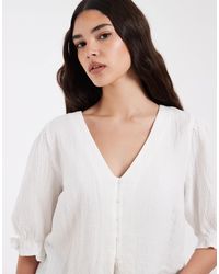 Pieces - – gewebte bluse - Lyst