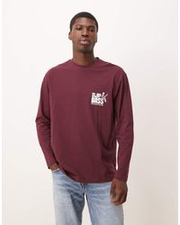 ASOS - Long Sleeved Relaxed Fit T-shirt With Print Detail - Lyst