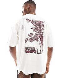 ASOS - T-Shirt Oversize Sporco Con Grafica Stile Souvenir - Lyst