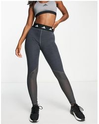Adidas training three deals stripe leggings in black