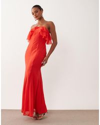 ASOS - Bandeau Maxi Dress With Godet Hem - Lyst