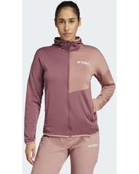 adidas - Terrex xperior climawarm - veste légère en polaire à capuche - bordeaux et argile chaud - Lyst