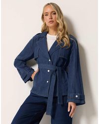 Long Tall Sally - Denim Trench Coat - Lyst