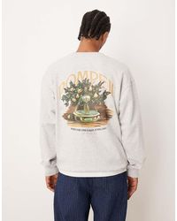 Pompeii UK - Pompeii Cotton Sweatshirt With Fountain Graphic Back Print - Lyst