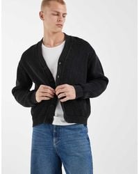 Redefined Rebel - Boxy Oversized Washed Knitted Cardigan - Lyst