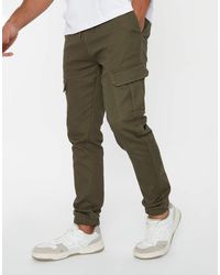 Threadbare - Cotton Blend Cuffed Cargo Pocket Trousers - Lyst