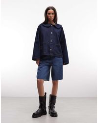Reclaimed Vintage - Peter Pan Collar Denim Shirt - Lyst