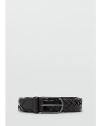 Mango - Leather Braided Belt - Lyst