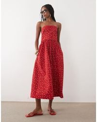 Abercrombie & Fitch - Strapless Midi Dress - Lyst