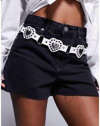 South Beach - Cintura Bianca Con Nappe A Forma Di Cuore - Lyst