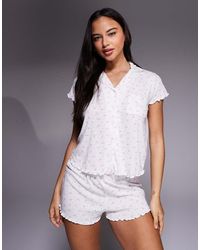 Boux Avenue - Pyjamaset Met Pointelle Jersey Top En Korte Broek - Lyst