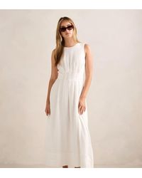 Forever New - Linen Sleeveless V Tie Back Midi Dress - Lyst
