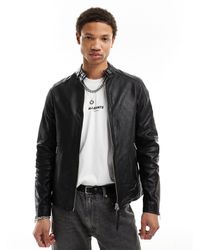 AllSaints - Cora Leather Moto Jacket - Lyst
