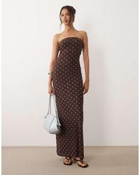 ASOS - Sheer Mesh Bandeau Maxi Dress - Lyst