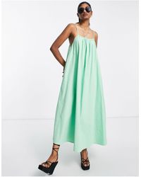 EDITED - Cotton Maxi Cami Smock Dress With Tie Back - Lyst