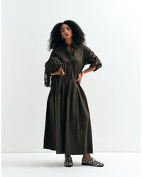 ASOS - Asos Adaptive Magnetic Popper Button Thru Skirt Midi Dress - Lyst