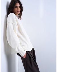 TOPSHOP - Knit Clean Exposed Seams Sweater - Lyst