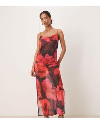 Aray - Maxi Strandjurk Met Vervaagde Bloemenprint - Lyst