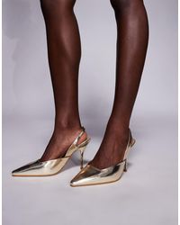 SIMMI - Simmi London Wide Fit Darcia Pointed Slingback Heeled Shoes - Lyst