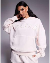 Kaiia - Oversized Hoodie Met Geborduurd Logo - Lyst