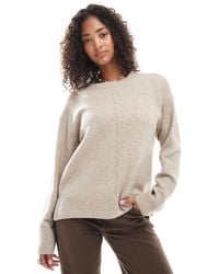 Pieces - Seam Detail Knitted Jumper - Lyst
