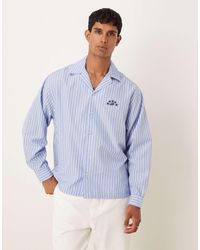 ASOS - – langärmliges, gestreiftes oversize-hemd aus baumwolle - Lyst