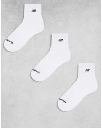 New Balance - 3 Pack Embroidered Logo Ankle Socks - Lyst