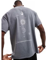 ASOS - Heavyweight Oversized T-shirt With Celestial Spine Print - Lyst